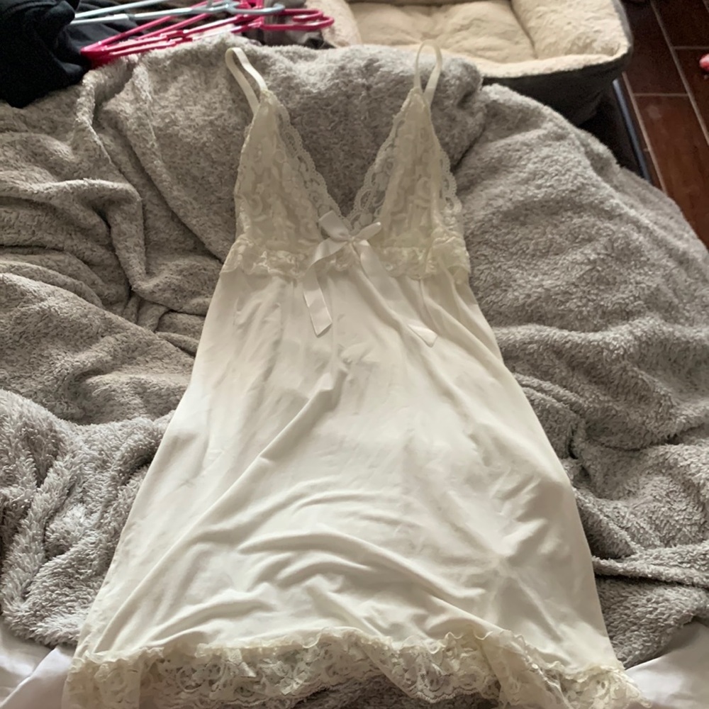 white shein lace night dress